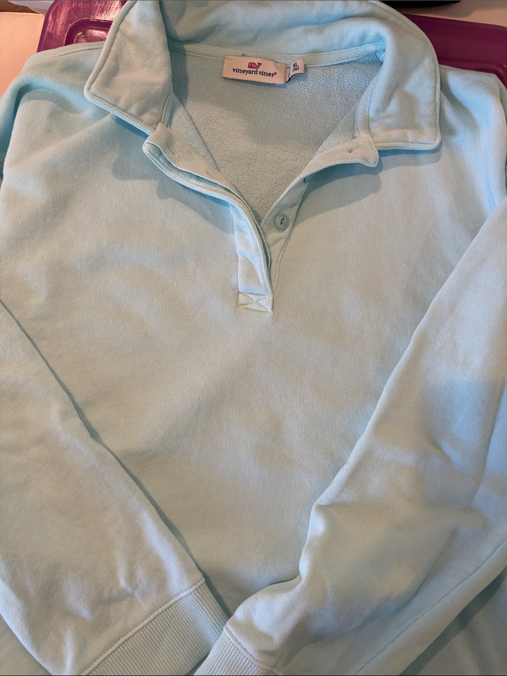 Vineyard Vines Kids Pale Blue Half-Zip Pullover